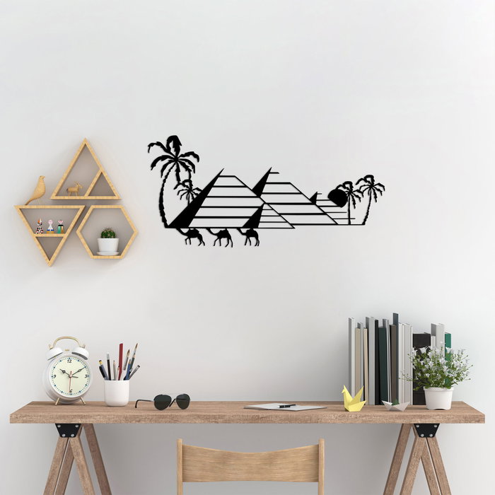 Wallity Egyptian - 482 Escultura de Pared de Metal Negro
